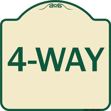 Designer Series Sign-4-Way, Tan & Green Heavy-Gauge Aluminum Architectural Sign